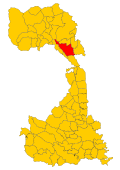 Map of comune of Borgosesia (province of Vercelli, region Piedmont, Italy)